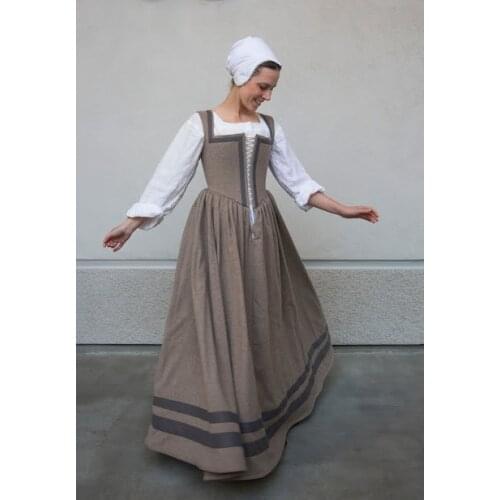 Womens Red Medieval Renaissance Victorian Dresses Costumes Elizabethan kirtle dress costume custom made