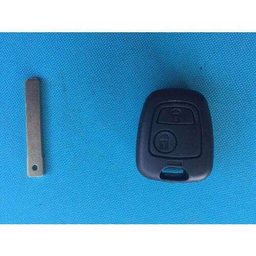 1Pc 2 Buttons Remote Blank Car Key Shell Case Uncut VA2 Blade No Groove For Peugeot 107 207 307 407 607 1007 No Logo Accessories