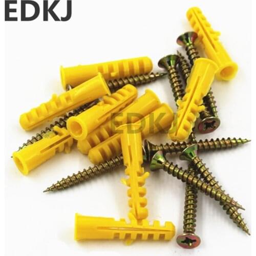 50PCS Screws 6/8/10mm Rubber Expansion Pipe Flat Round Head Self-Tapping Screw Nylon Tube Wall Wood Hardware Metal Screw kit