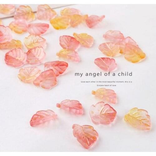 10pcs/lot 14*15mm glaze crystal Mini maple leaf leaves For DIY Fashion earrings hairpin jewelry Making Finding accessories