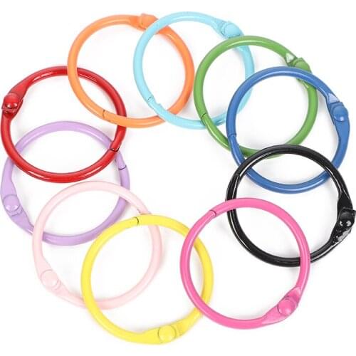 10Pcs Mixed Colors Round Shaped Lobster Lock Key Connector Clasps Keyrings Split Rings DIY keychain Jewelry Making Key Rings