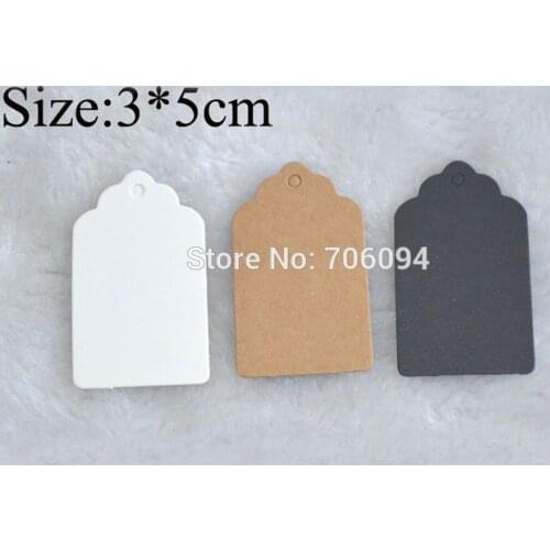 1000pcs/lot,3*5cm Cardboard Blank price Retro Gift Hang tag Kraft Gift Tag, DIY blank brown paper swing tags