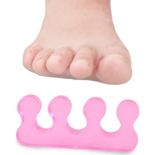2pcs Toe Separator Soft Silicone Toe Separators Flexible Finger Toe Spacer Toe Correctors Form Manicure Pedicure Nail Tools