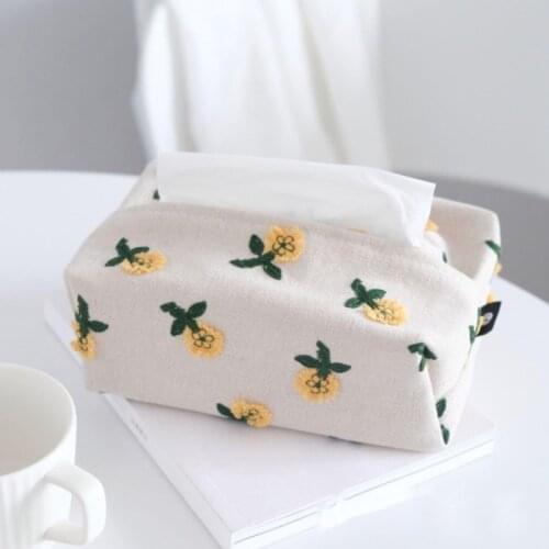 Japanese Style Floret Paper Box Three-dimensional Light Luxury Tissue Box New House Living Dining Room Decoration