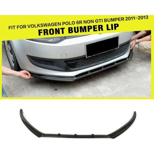 Carbon Fiber / FRP Black Front Lip Spoiler Chin Bumper Guard For Volkswagen VW Polo 6R Non-GTI 2011 - 2013 Car Styling