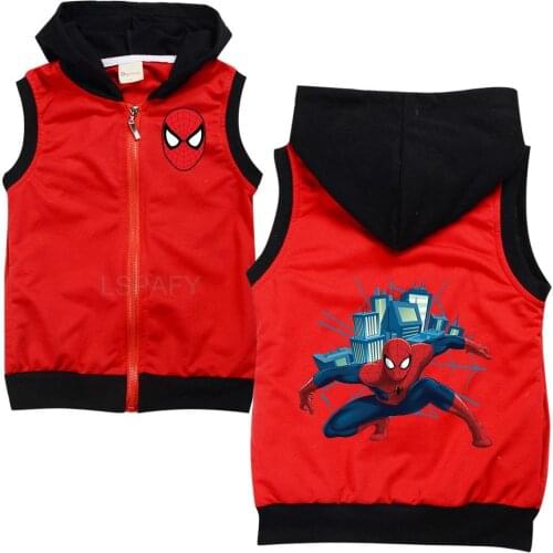Spiderman Printing childrens vest for girls boy baby cotton vest baby girl clothes kids cartoon outwears jacket vest
