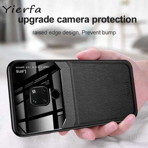 For Huawei Mate 20 Pro Phone Case PU Leather Mirror Plexiglass Silicone Shockproof Bumper For Huawei Mate 8 9 10 20x Back Cover