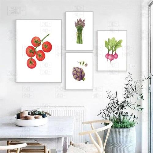 Food Poster and Print Carrot Artichoke Fruit Vegetable Canvas Painting Wall Art Picture Kitchen Dining Room Restaurant Decor