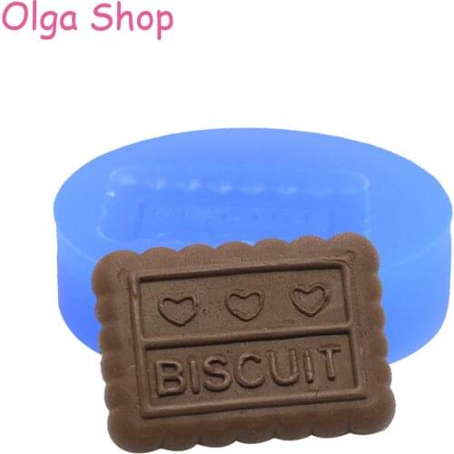 QYL047 25.6mm Biscuit Silicone Mold Miniature Sweets Candy Cookie Polymer Clay Jewelry Making Resin Cabochon Handmade Mould