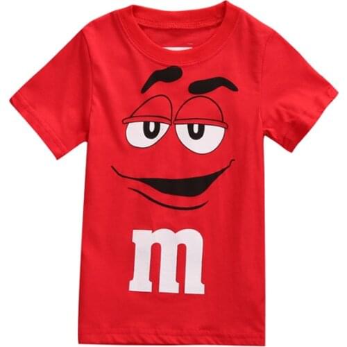 Toddler Baby Girls Boys Fashion Casual Summer T-Shirts Cotton Short Sleeve O-Neck Cartoon Letter Print Red T-Shirts Tops 2-7Y