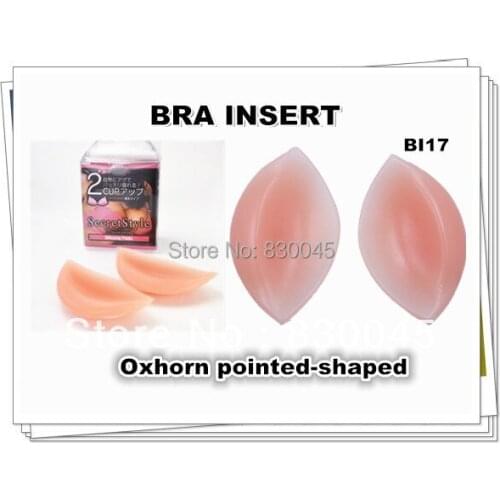 Breast Up Oxhorn pointed-shaped 100%Silicone Bra Insert / Breast Pads