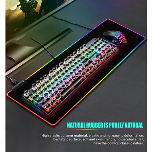 RGB Gaming Mouse Pad Computer Gamer Mousepad Large Game Rubber No-slip Mouse Mat Big Mause Pad PC Laptop Keyboard Desk Carpet