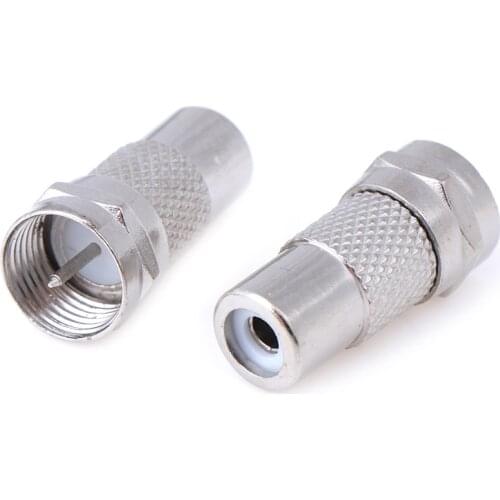 1/2pcs F Type Male To RCA Female Plug Straight Rf Connector Coaxial Adapter