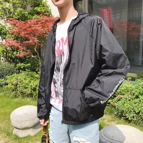 Fashion Mens Jacket Summer Sping Quick-dry Sports Outdoor Breathable Casual Print Hooded Tops Coats for Men Women