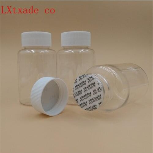 Lucency Pill plastic packaging bottles 80 50 100 ml with Sealing sticker Candy bath salt empty cosmetic Containers Free shipping