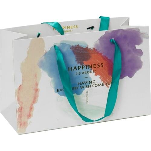 Multilayers Kraft Valve Pocket Kraft Paper Bag with Stand Handle Paper Gift Bags With Rope Handle For Wedding Birthday Gift Box