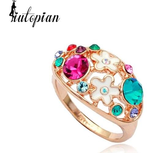 Italina Rigant Fashion Austrian Flower Ring Made With Austrian Crystal Stellux Top Quality Dont Lose Color a#RG96291