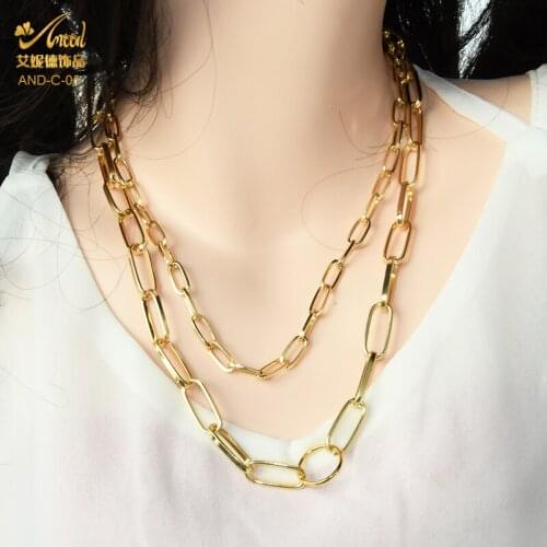 ANIID Fashion Necklace Women Multilayer Chain Goth Punk Jewelry Gold Choker Chunky Vintage Hip Hop Vintage Cuban Link Charms New