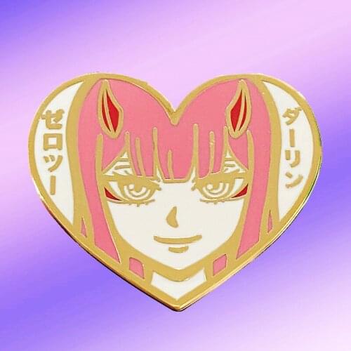 Cartoon Darling In The Franxx Zero Two Enamel Brooch Pin Backpack Hat Bag Collar Lapel Pins Badges Fashion Jewelry Accessories