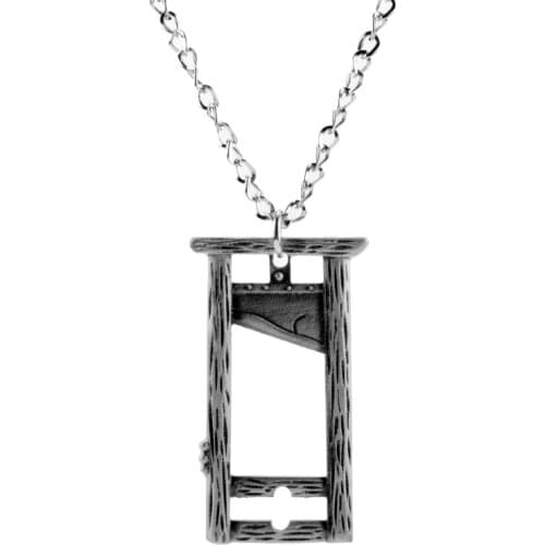 Men Guillotine Necklace Vintage Jewelry French Revolution Creepy Halloween Art Pendant Necklace Gifts