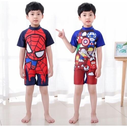New Marvel Spider-Man Childrens Swimsuit Summer One-Piece Swimsuit Baby Boy UV Protection Kids Swimwear Beach Pool Clothes