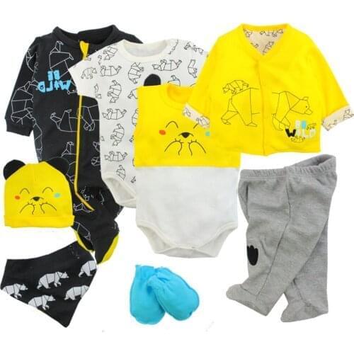 Baby Girl Boy Babies Newborn Clothing 8-pcs Hospital Outlet Custom Fabric Antibacterial Babies Healthy Safe Outfit Sets Dresses