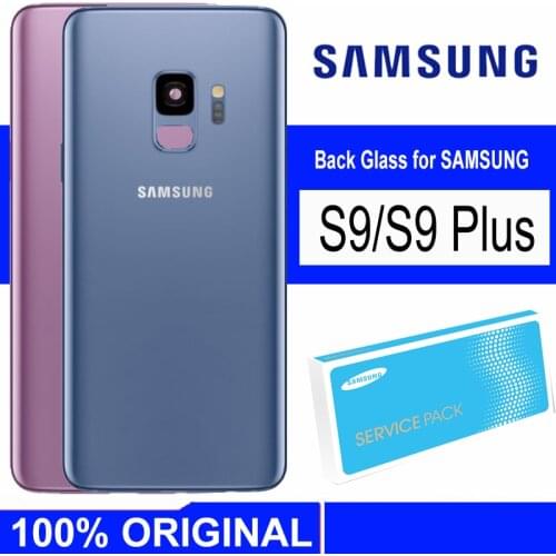 Original Back Glass SAMSUNG Galaxy S9 S9 Plus Back Battery Cover Rear Door Housing Glass Panel with Camera Lens