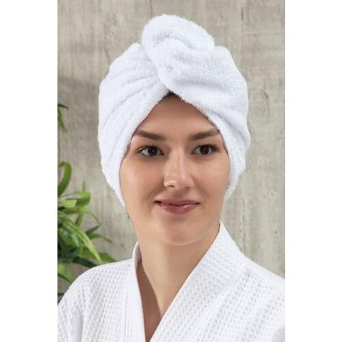 Flat Eponj Button Towel Hair Drying Cap Bathroom Accessories Spa Sauna Turkish