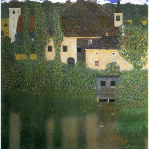 Handmade oil painting reproduction Water Castle aka Schloss Kammer am Attersee by Gustav Klimt