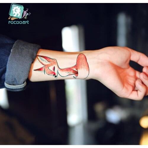 Rocooart Fashion New Water Proof Temporary Tattoo Stickers Bird Fox Flamingo bat Fake Flash Taty Tattoo tatouage