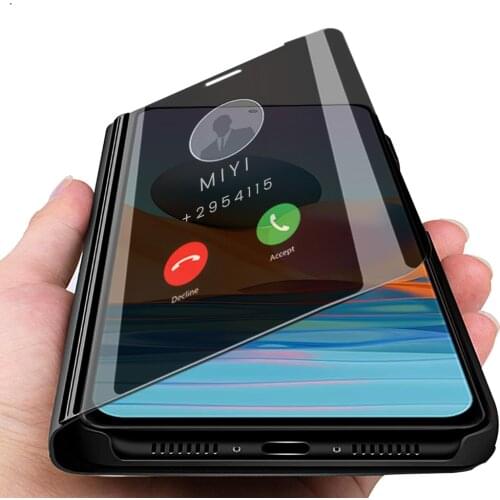 Smart mirror magnetic stand flip shell xiomi mi 10t poko x3 nfc little f3 case covers redmy note 10 pro 9s 9a 9c 9t coque fundas
