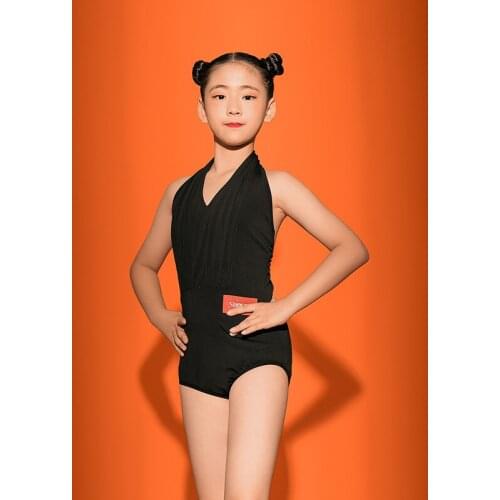 Latin Dance Tops ChildrenS Professional Latin Dance Practice Shirt Girls Competition Dance Clothes Rumba Dance Jumpsuit VO1124