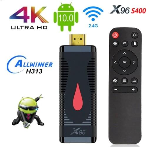 TV Stick Android 10.0 X96 S400 TV Stick Android X96S400 Allwinner H313 Quad Core 4K 60fps 2.4G WIFI 2GB 16GB TV Dongle VS X96S