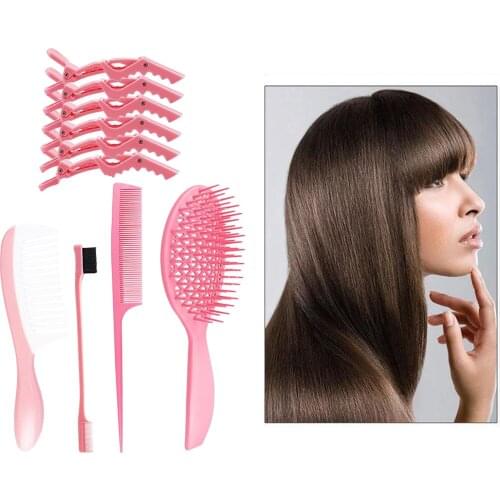 Clips Anti-static Styling Comb Set for Salon Barber Shaping Blow Drying Rat Tail Styling Combs Pro Scalp Brush Detangling Brush