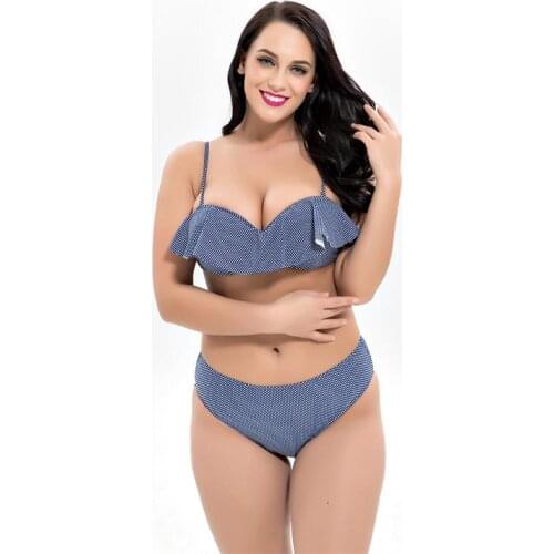 Bikini Set Sexy for Chubby Women Plus Size Swimwear Push Up Bathing Suit Two Piece Ruffle Swimsuits Big Breasts Female Beach 6XL