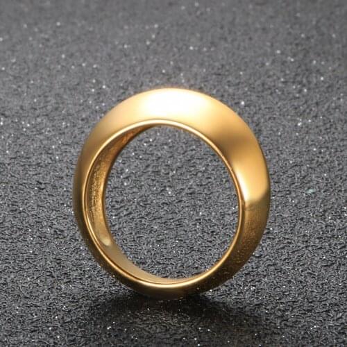 Gold Plated Geometric Punk Blank Ring Stainless Steel Vintage Simple Finger Rings For Women Minimalist Fashion Jewelry Gifts