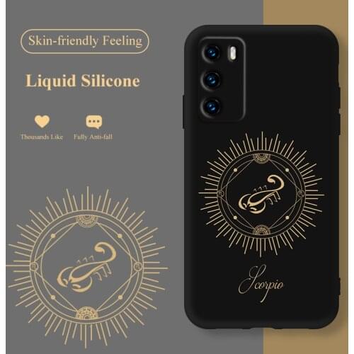 ASINA Liquid Silicone Case For Huawei P40 P50 Pro Cover Cartoon Bumper Constellation Cases For P20 P30 Lite P smart 2019 Tarot