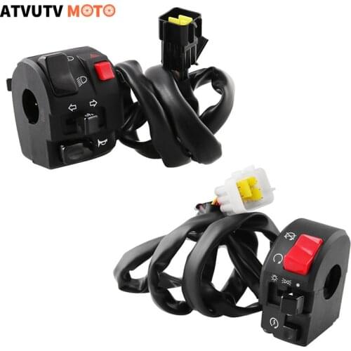 1 Pair 7/8" 22mm Motorcycle Handlebar Controll Switches for ATV Horn Button Turn Signal Fog Lamp Light Start Kill Warning Light