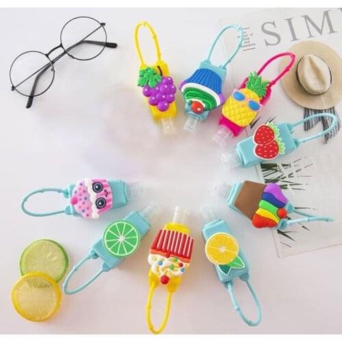 1 Pcs 30ml Cute Colourful Cartoon Silicone Hand Sanitizer Bottle Cover Skin Care Tool Random Pattern Split Bottles