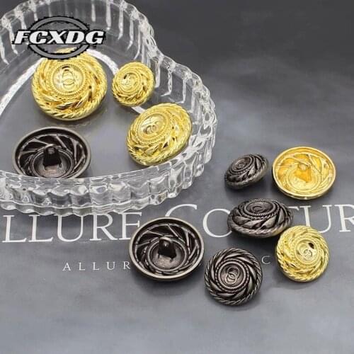 10pcs 15/20/25mm Vintage Buttons for Clothing Handmade DIY Sewing Buttons Scrapbooking Accessories Golden Coat Jacket Buttons