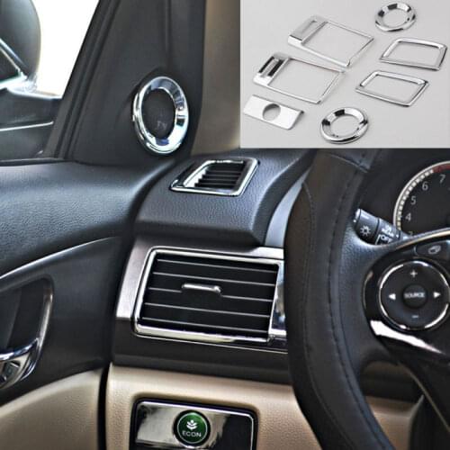 BBQ@FUKA 7pcs Car Air Vent Door Speaker Chrome Trim Cover Fit For Honda Accord 2013-2017 Bezel Car Interior Accessories Styling