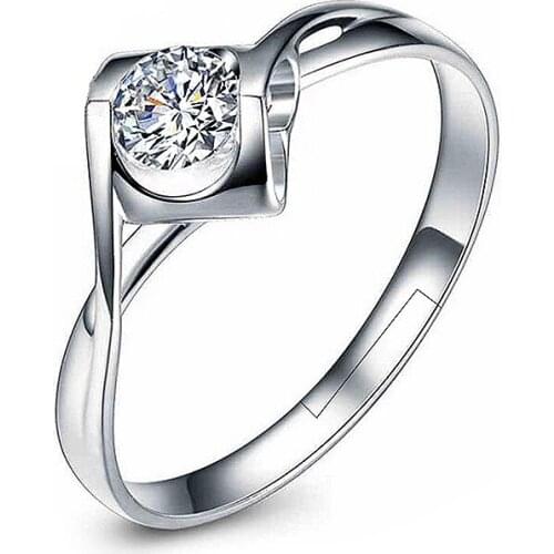 Shiny AAA Cubic Zirconia Simple Style Resizable Rings Color Fashion Rings Wedding Party Jewelry Gifts For Women Girls