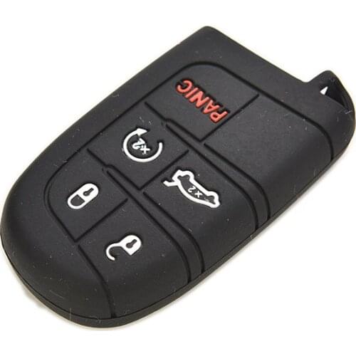 5 Button Black Silicone Case Cover For Jeep Chrysler Dodge Fiat Remote Smart Key New