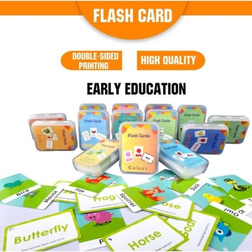Children Baby Learning English Flash Cards Pocket Montessori Educational Learning Toys Word Table Game Card For Kids Learning