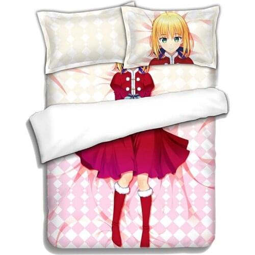 Hobby Express Saber - Fate Stay Night Japanese Bed Blanket or Duvet Cover with Two Pillow Cases ADP-CP151207