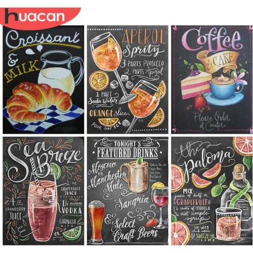 HUACAN 5d Diamond Painting Full Square Drill Blackboard DIY Diamond Embroidery TEXT Mosaic Landscape Home Decor Craft Kit