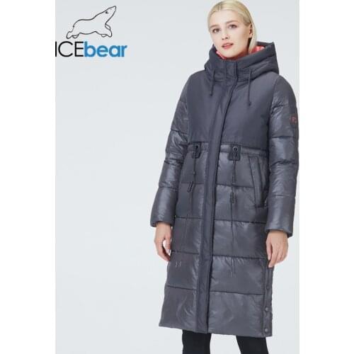 ICEbear 2021 new ladies long waistable stylish cotton coat for winter fashion womens jacket brand clothing GWD21335I