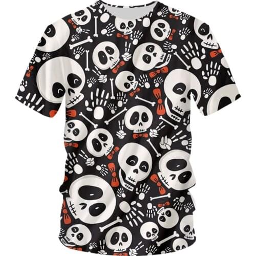 IFPD EU Size 3D Cute Skull Print Tshirt Mens O-neck T Shirts Summer Quality Terror Short Sleeve Hip Hop Harajuku Top Drop Ship