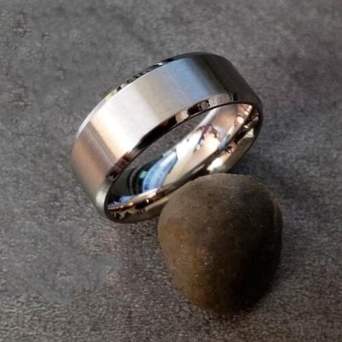 I & FDLK Classic 8mm Tungsten Ring Matte Surface Brushed Titanium Steel Wedding Band Mens Jewelry