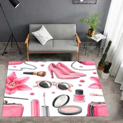 3D Print High Heels Carpet Makeups Rug Cartoon For Bedroom Floor Carpet Outdoor Door Carpet For Living Room Baby Play Mat